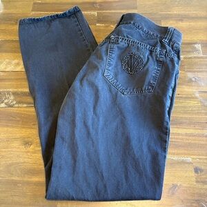Vintage Versace Jeans Collection Pants Mens 32 Straight Logo Black Distressed